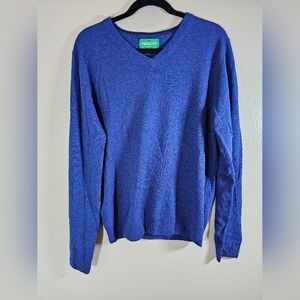 Emerald Style Irish Lambswool Sweater Mens Med Blue Pullover